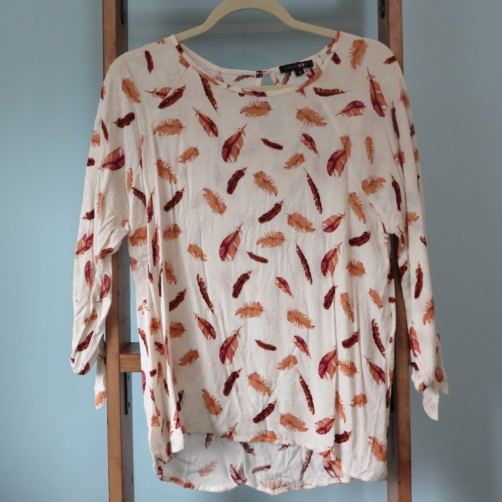 Papermoon Larie Tie Sleeve Top in Off White Size S